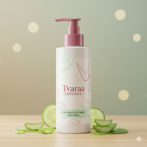tvaraa essence aloe vera & cucumber face wash – hydrating, soothing cleanser for fresh, glowing skin