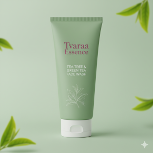 Tvaraa Essence Tea Tree & Green Tea Face Wash Natural Oil Control & Refreshing Cleanser for Oily Skin