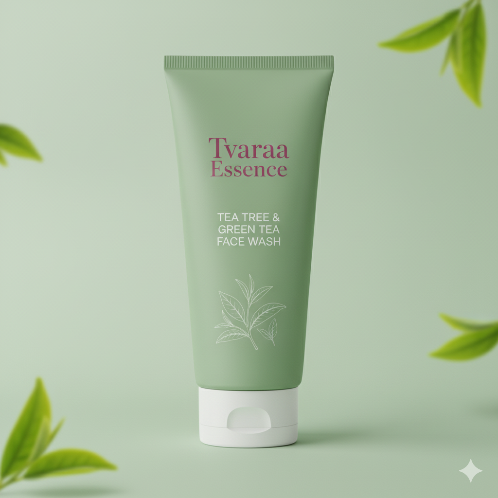Tvaraa Essence Tea Tree & Green Tea Face Wash Natural Oil Control & Refreshing Cleanser for Oily Skin Tvaraa Essence Tea Tree & Green Tea Face Wash Natural Oil Control & Refreshing Cleanser for Oily Skin