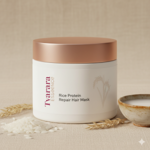 Tvaraa Essence Rice Protein Strengthening Hair Mask – Deep Repair & Strengthening Mask for Weak, Damaged, Breakage-Prone Hair