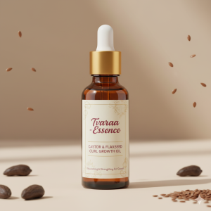 Shop Category Tvaraa Essence Castor & Flaxseed Curl Growth Oil – Strengthening, Curl-Boosting Hair Growth Blend