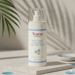 Tvaraa Essence Blue Tansy & Babassu Curl Melt Hair Mask – Deep Conditioning & Frizz-Control Treatment for Soft, Defined Curls
