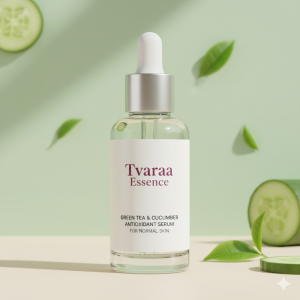 Tvaraa Essence Green Tea & Cucumber Antioxidant Serum – Refreshing & Brightening Serum for Normal Skin