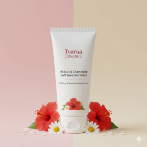 Shop Category Tvaraa Essence Hibiscus & Chamomile Soft Wave Hair Mask – Nourishing & Curl-Enhancing Treatment for Soft, Defined Waves