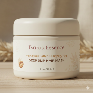 Tvaraa Essence Murumuru Butter & Slippery Elm Deep Slip Hair Mask – Intense Hydration & Detangling Mask for Dry, Curly & Textured Hair