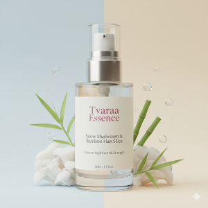 Tvaraa Essence Snow Mushroom & Bamboo Silica Hydrating Hair Serum – Deep Moisture & Strengthening Serum for Soft, Shiny Hair