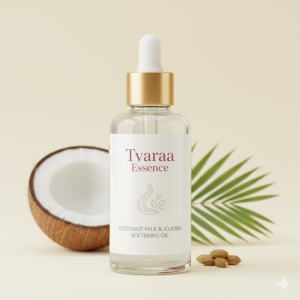 Tvaraa Essence Coconut Milk & Jojoba Softening Hair Oil – Smooth, Silky, Straight Hair Nourishing Oil