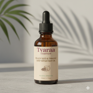 Tvaraa Essence Black Seed & Tamanu Deep Repair Hair Oil – Intensive Nourishing Oil for Damaged, Dry & Stressed Hair